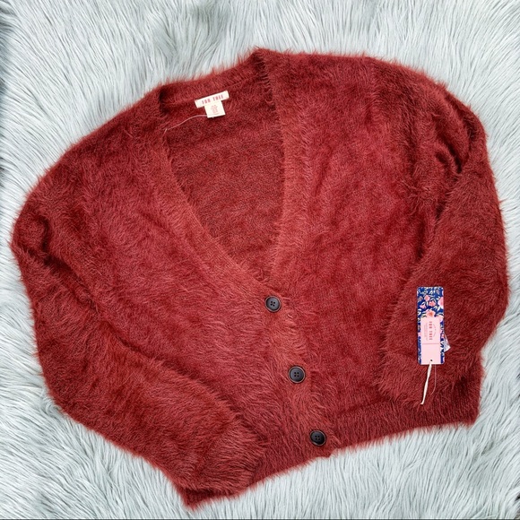 NWT For Thee Fuzzy Cardigan Sweater Size Medium - Picture 1 of 5
